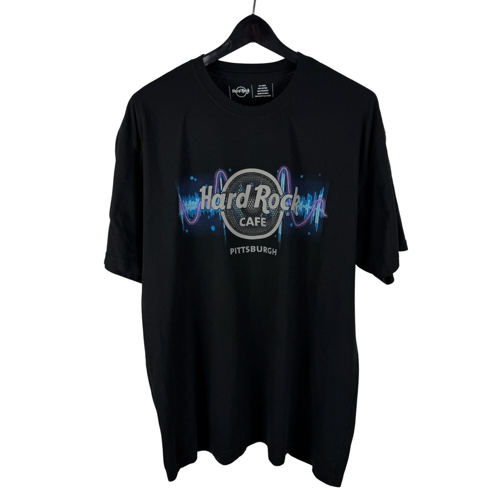 Mens Y2K Hard Rock Cafe Pittsburgh Music Club Logo DJ Graphic Shirt Size 2XL